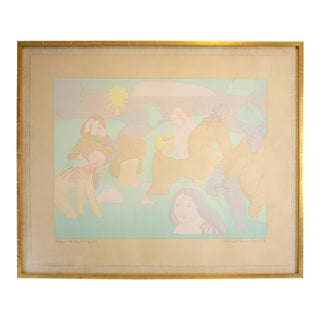 Milton Glaser – Signed, Dated & Numbered 2/100 Original 1976 Serigraph Print "Bathers at the Brera" For Sale