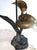 Table Lamp with Bronze Base and Flowers, France, Set of 2 For Sale - Image 3 of 5