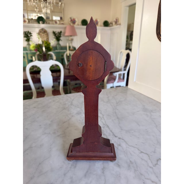 Wood Early 20th Century Art Deco Sterling Silver & Wood Mantel Clock For Sale - Image 7 of 8
