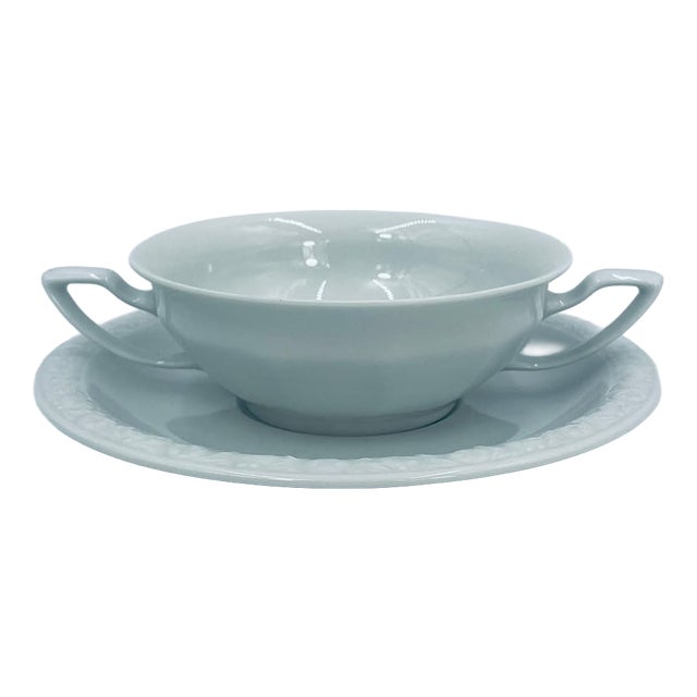 White Bowl with Stand by Maria Bouillon for Rosenthal, 1965, Set of 2 For Sale