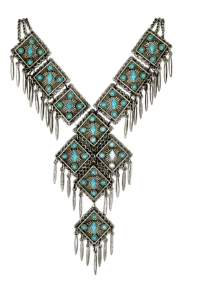 Vintage Native American Style Faux Turquoise Necklace