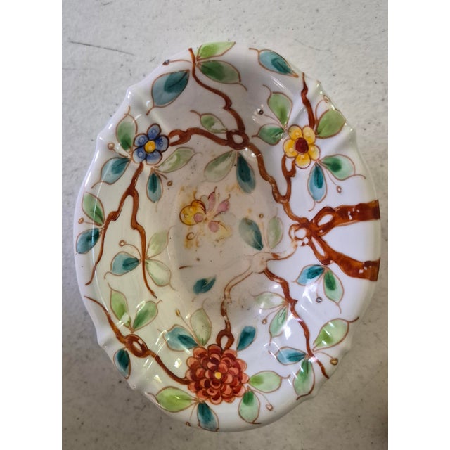 English Sherle Wagner Handpainted Sink and Accessories For Sale - Image 3 of 17