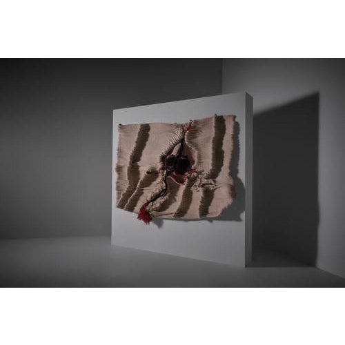 Textile Large Pleated Voluminous Wall Tapestry, 1970s For Sale - Image 7 of 13