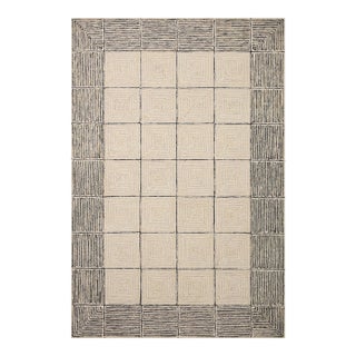Chris Loves Julia x LoloiFrancis Cream / Black 5'-0" x 7'-6" Area Rug For Sale