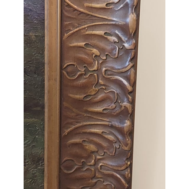 Antique California Artist Ralph Davison Miller Oil Painting Housed in a Carved Frame For Sale - Image 13 of 18