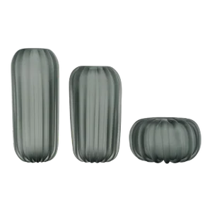Murano Glass Gray Vase Trio