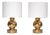 Gold Glazed Ceramic Table Lamps by Aldo Londi for Bitossi for Luxus Vittsjö, 1970s, Set of 2 For Sale