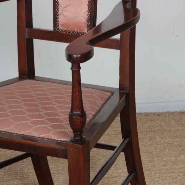 Brown Antique English Armchair by J.S. Henry, 1800s For Sale - Image 8 of 10