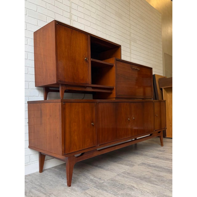 Brown MCM Vintage Modular Credenza Wall Unit For Sale - Image 8 of 9