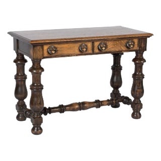 Antique Jacobean or Spanish Revival Style Oak Table, Circa 1910 For Sale