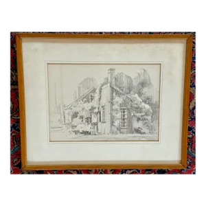 Sconset Corners, Nantucket 1962 Framed Drawing