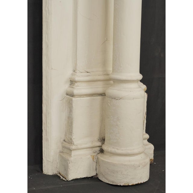 White Colonial Revival Wooden Mantel With Fluted Pilasters For Sale - Image 8 of 8