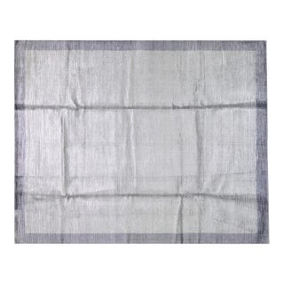 Modern Silk Soft Texture Bamboo Hand Knotted Rug,8'x10'2" For Sale