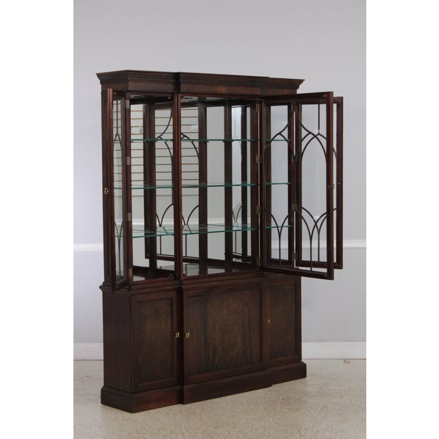 Stickley Stickley 3 Door Mahogany China Cabinet For Sale - Image 4 of 18