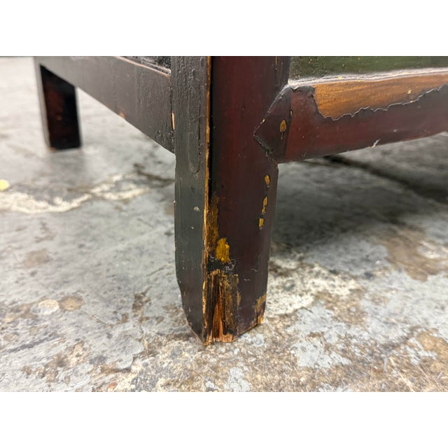 Asian Hand Painted & Lacquered Wood Cabinet, Vintage For Sale - Image 12 of 12