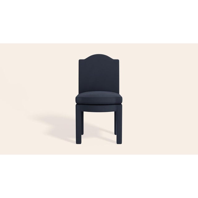 Contemporary Prussian Linen Leo Dining Chairs by Ceraudo, Set of 2 For Sale - Image 3 of 7