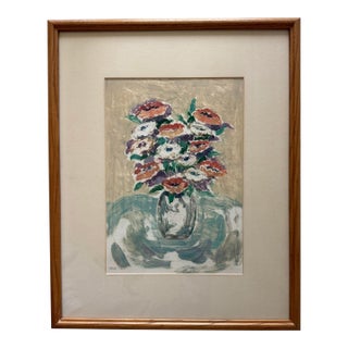 Vintage Framed Floral Still Life Painting For Sale