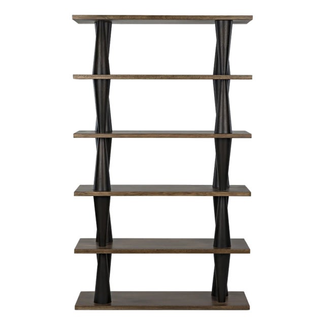 Mood Bookcase, Ebony and Dark Walnut For Sale