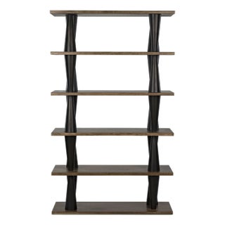 NOIR Mood Bookcase, Ebony and Dark Walnut For Sale