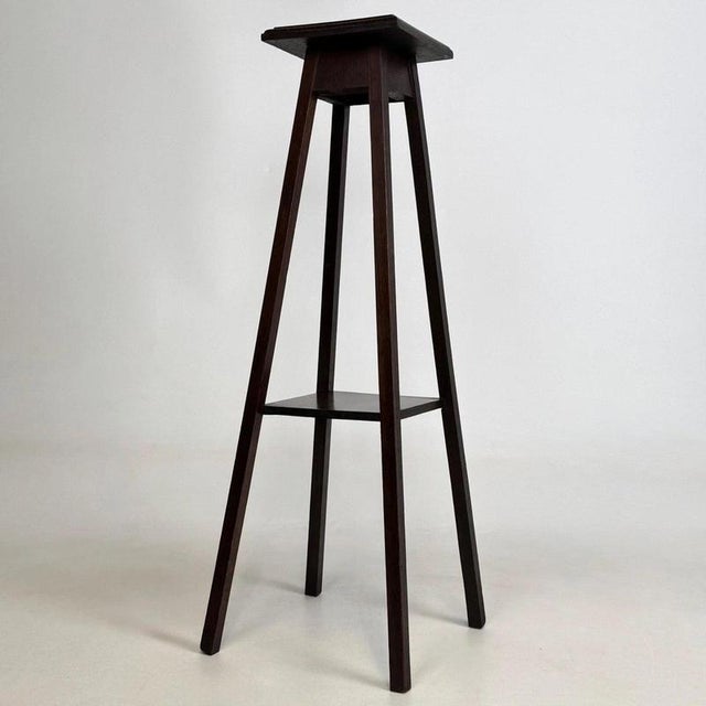 Antique English Oak Planter Stand, 1890s For Sale - Image 3 of 9