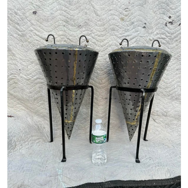 Vintage Industrial Candle Holders and Stands - a Pair For Sale In New York - Image 6 of 11