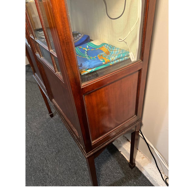 Edwardian Mahogany Vitrine Cabinet For Sale - Image 9 of 12