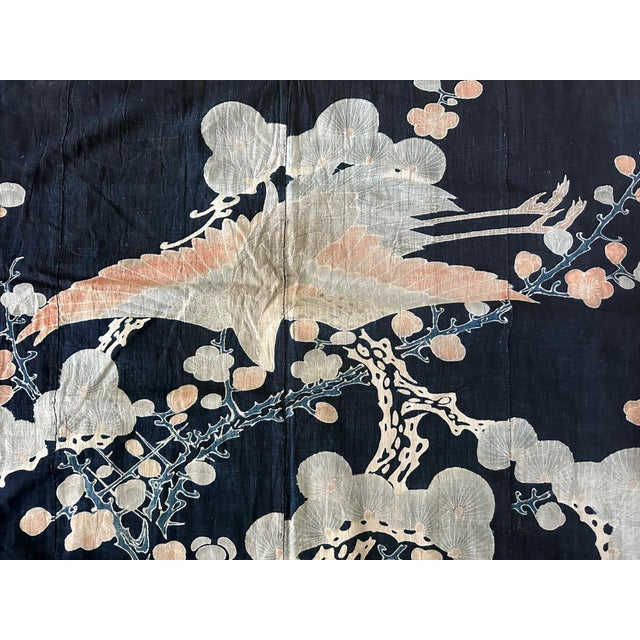 Antique Large Japanese Futon Cover with Resist Yuzen Dye For Sale - Image 9 of 18