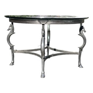 Jansen Style Cast Steel Horse Center Table For Sale