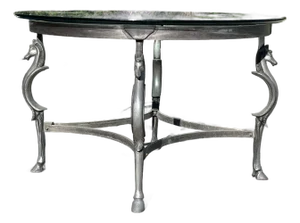 Jansen Style Cast Steel Horse Center Table