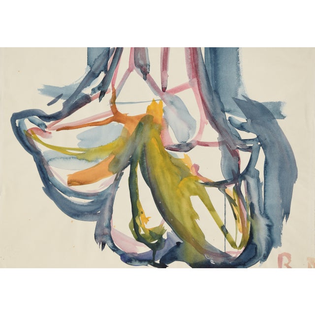Blue Charlotte Hilmer, Iris Blossom, 1955, Oil on Canvas For Sale - Image 8 of 12