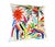An exceptional example of Mexican Otomi embroidery textile pillow features meticulously hand-stitched imagery of a two...