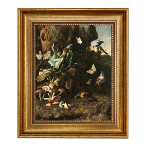 Mushrooms, Moths & Birds Cottagecore Framed 8x10" Reproduction Print on Canvas