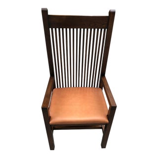 Vintage Mid-Century Frank Lloyd Wright Willets House Style Prairie Oak Armchair For Sale