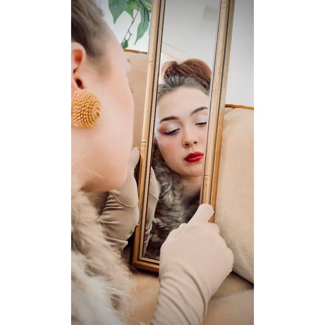 Gold Vintage 1960s Hollywood Regency Faux Bamboo Gilt Mirror For Sale - Image 8 of 8