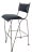 Vintage Studio-Made Sculptural Iron Counter Stool With Black Leather Seat For Sale