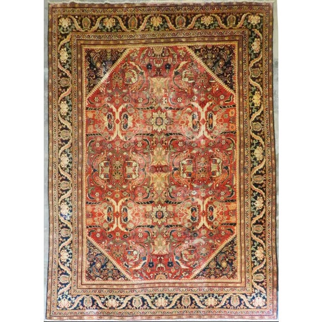 1920s Antique Persian Sickle Leaf Mahal Rug - 10'3"x 14' For Sale - Image 13 of 13