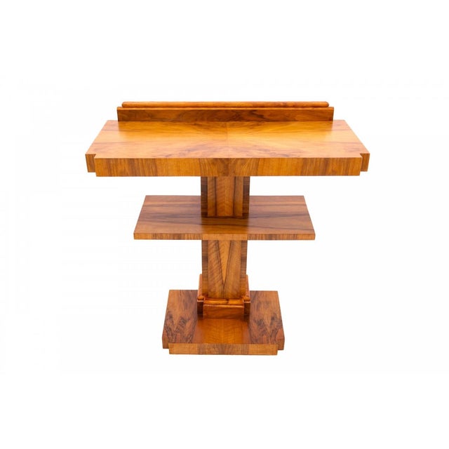 Art Deco console table, Poland, mid-20th century. Very good condition; professionally restored. Wood: walnut Dimensions: H...