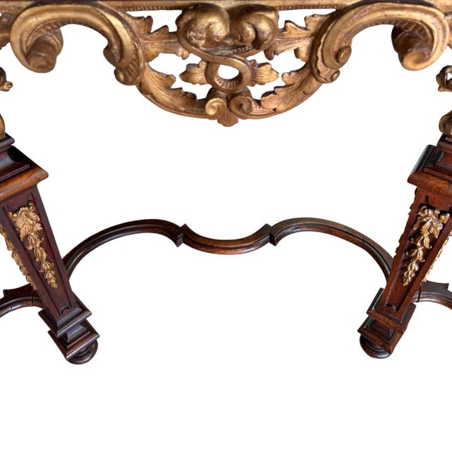 Italian Baroque Revival Giltwood and Oak Console Table, 18th Century and Earlier For Sale - Image 10 of 13