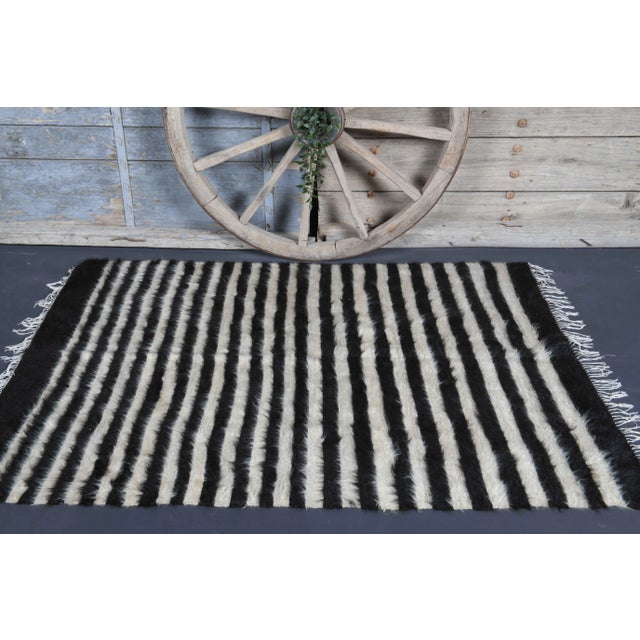 Tribal Vintage Turkish Hand-Knotted Wool Cotton Brown Kilim Area Rug For Sale - Image 3 of 9