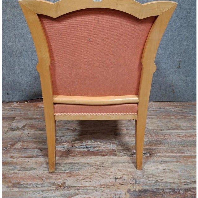 Wood Art Deco Style Armchair in Light Molded Wood, 1930s For Sale - Image 7 of 9
