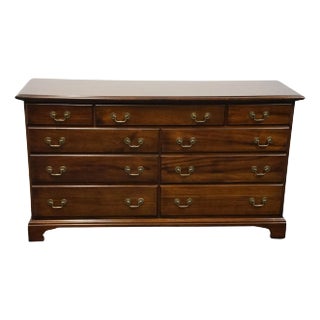 Cresent Furniture Solid Cherry Traditional Style 61" Nine Drawer Dresser For Sale