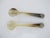 Vintage Natural Horn Sterling Silver Floral Mounted Caviar Serving Spoon Set of 5 For Sale In Portland, OR - Image 6 of 13