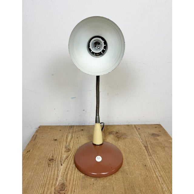 Beige Vintage Industrial Gooseneck Table Lamp, 1960s For Sale - Image 8 of 17