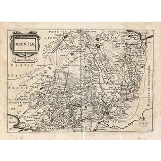 Antique Map of Drenthe, a Province of the Netherlands, 1635 For Sale
