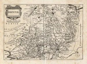 Antique Map of Drenthe, a Province of the Netherlands, 1635