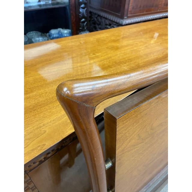 Mid Century Modern 1960 Bedroom Headboard, Attributed to Piet Hein, Daniel Jones, Floating Sculptural, Walnut Wood For Sale - Image 10 of 11