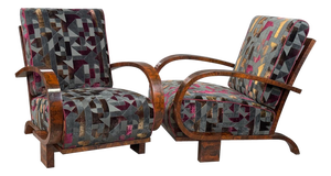 Art Deco Lounge Chairs, 1930s, Set of 2