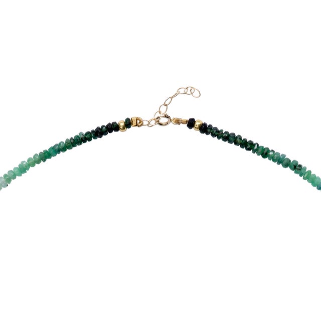 Birthstone May Emerald Ombre Gold Bead Necklace For Sale In New York - Image 6 of 7