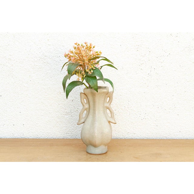 Ceramic Butterfly Handle Celadon Craze Vase For Sale - Image 7 of 7
