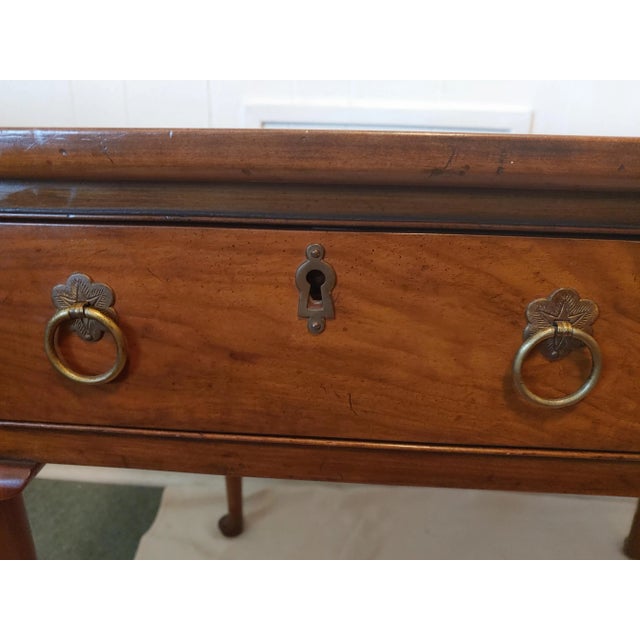 Brown Late 20th Century Baker Furniture Queen Anne Style Writing Desk For Sale - Image 8 of 11